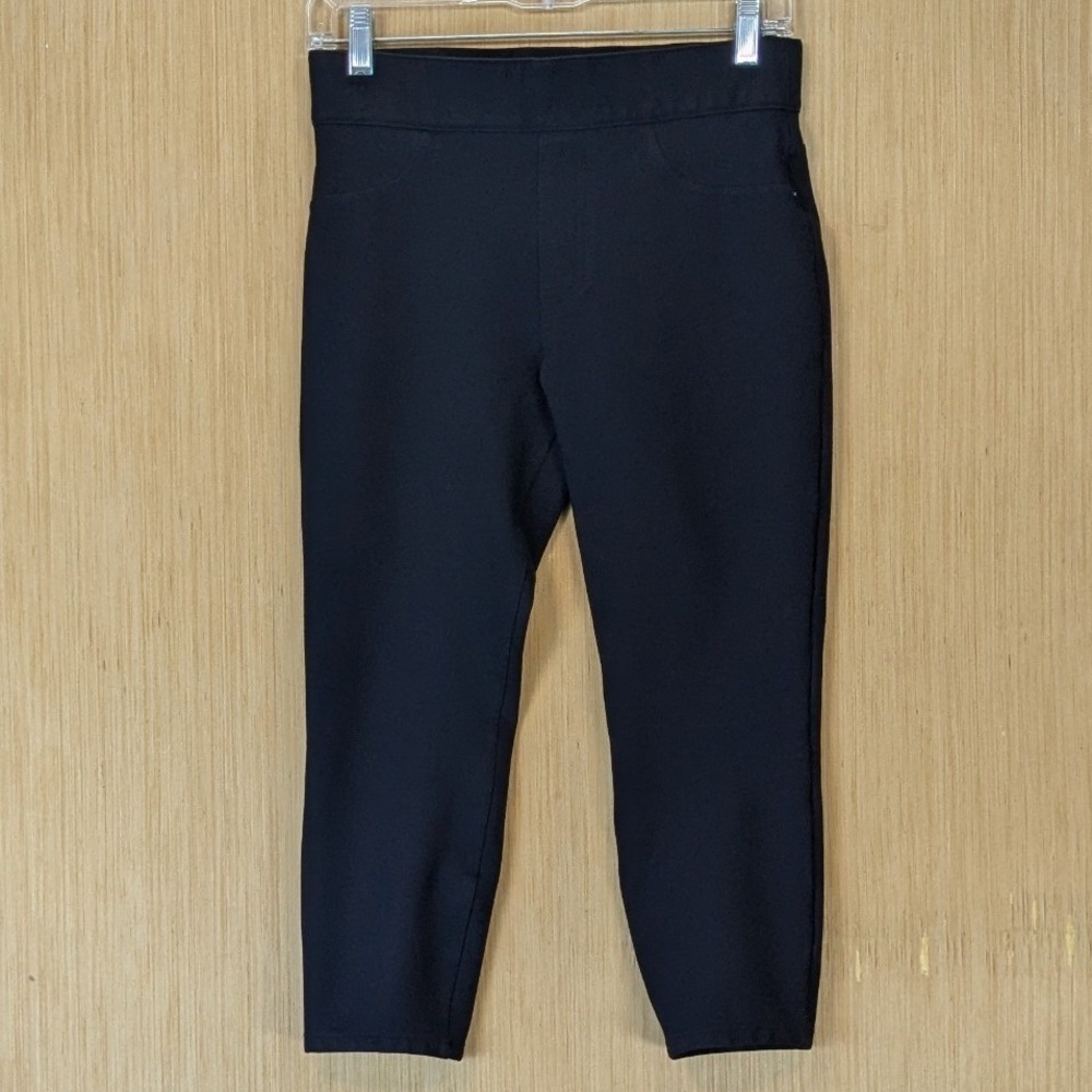 Spanx The Perfect Pant Ponte Slim Cropped Pants Size M Petite Black Stretch